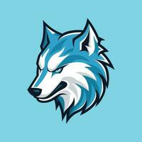 plantilla de logotipo de mascota de juego wolf esport vector