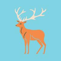 a simple logo of a reindeer elegant line flat vector