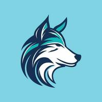 Wolf head in a flat design style vector