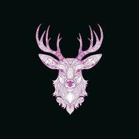 Deer head colorful illustration on black background vector