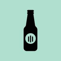 Icon of Beer bottle blue pastel background vector