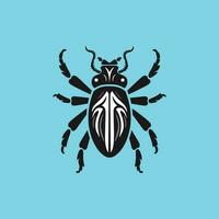 cozy beetle black on blue pastel background vector