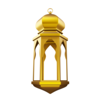 islámico linterna creciente aislado para Ramadán Kareem, mawlid, iftar, isra Miraj, eid Alabama fitr adha, muharram decoración, 3d representación ilustración. png