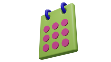 icono de asignación de calendario. concepto de planificación. ilustración 3d png