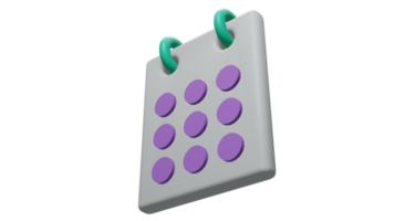 icono de asignación de calendario. concepto de planificación. ilustración 3d png