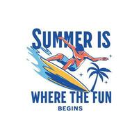 Summer is where the fun begins, Happy summer vector