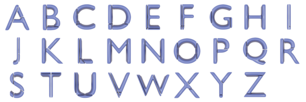 de hoofdstad brief az in een blauw glimmend huid leer structuur stijl voor gebruik net zo een speciaal karakter lettertype, PNG transparant achtergrond, 3d illustratie