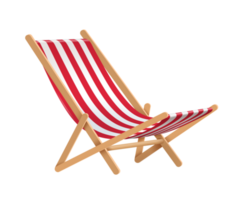röd och vit randig strand stol eller däck stol för solbad och avkopplande i sommar png