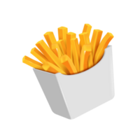 French fries are packed in a white paper box or paper envelope png