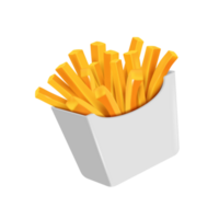 français frites sont emballé dans une blanc papier boîte ou papier enveloppe png