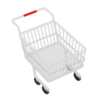 empty shopping cart on transparent background png