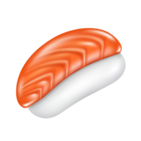 Sushi rice topped with salmon fillet png