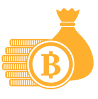coin Bitcoin, Bitcoin money ,Bitcoin financial growth, cryptocurrency, money bag, financial wealth concept illustration png