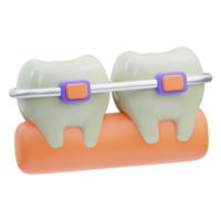 tirantes dental 3d ilustración png