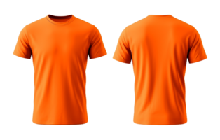 plaine Orange maquette modèle, avec vues, de face et dos, isolé sur transparent arrière-plan, génératif ai png