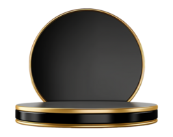 black gold podium element isolated on transparent background. png