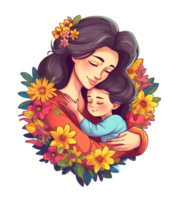 mother's day concept sticker isolated on transparent background, png