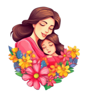 mother's day concept sticker isolated on transparent background, png