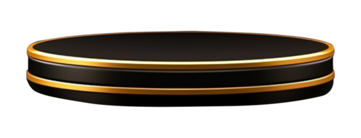 svart guld podium element isolerat på transparent bakgrund. generativ ai png