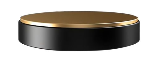 black gold podium element isolated on transparent background. png