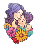 mother's day concept sticker isolated on transparent background, png