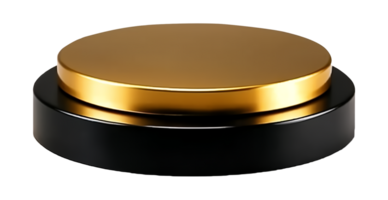 schwarz Gold Podium Element isoliert auf transparent Hintergrund. generativ ai png