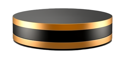 schwarz Gold Podium Element isoliert auf transparent Hintergrund. generativ ai png