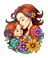 mother's day concept sticker isolated on transparent background, png