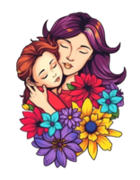 mother's day concept sticker isolated on transparent background, png