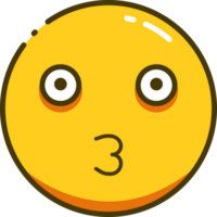 linda emoji con línea estilo png