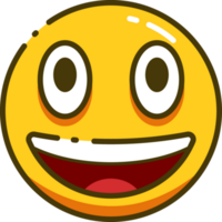 Cute Emoji with Line Style png
