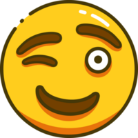 linda emoji con línea estilo png