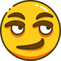 schattig emoji met lijn stijl png