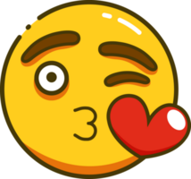 schattig emoji met lijn stijl png