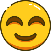 linda emoji con línea estilo png