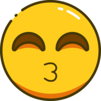 süß Emoji mit Linie Stil png