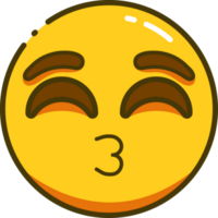 süß Emoji mit Linie Stil png