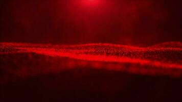 animado vermelho cor ondulado abstrato digital partícula fundo video