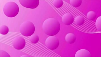 Animated pink 3d circular balls moving around designed as background video