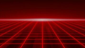 Animated 3d red Moving Square grid technology background video