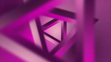 Animated 3d pink color rotating triangular element background video