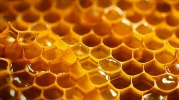 Yellow Honeycomb closeup foundation. Video animation