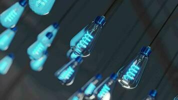 Idea Concept Creative Blue Light Bulb video