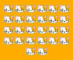 Cute Calico Cat Character Expression vector