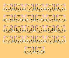 Cute Brown Tabby Cat Character Expression vector