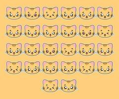 Cute Brown Tabby Cat Character Expression vector