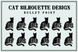 Cat Silhouette Design Bullet Point vector