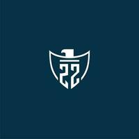 ZZ initial monogram logo for shield with eagle image vector design