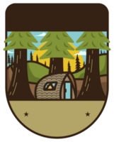 Camping bunt Abzeichen draussen Lager Natur Etiketten Logo png