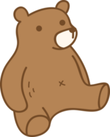 orso carino animale cartone animato mano disegnato selvaggio collezione png